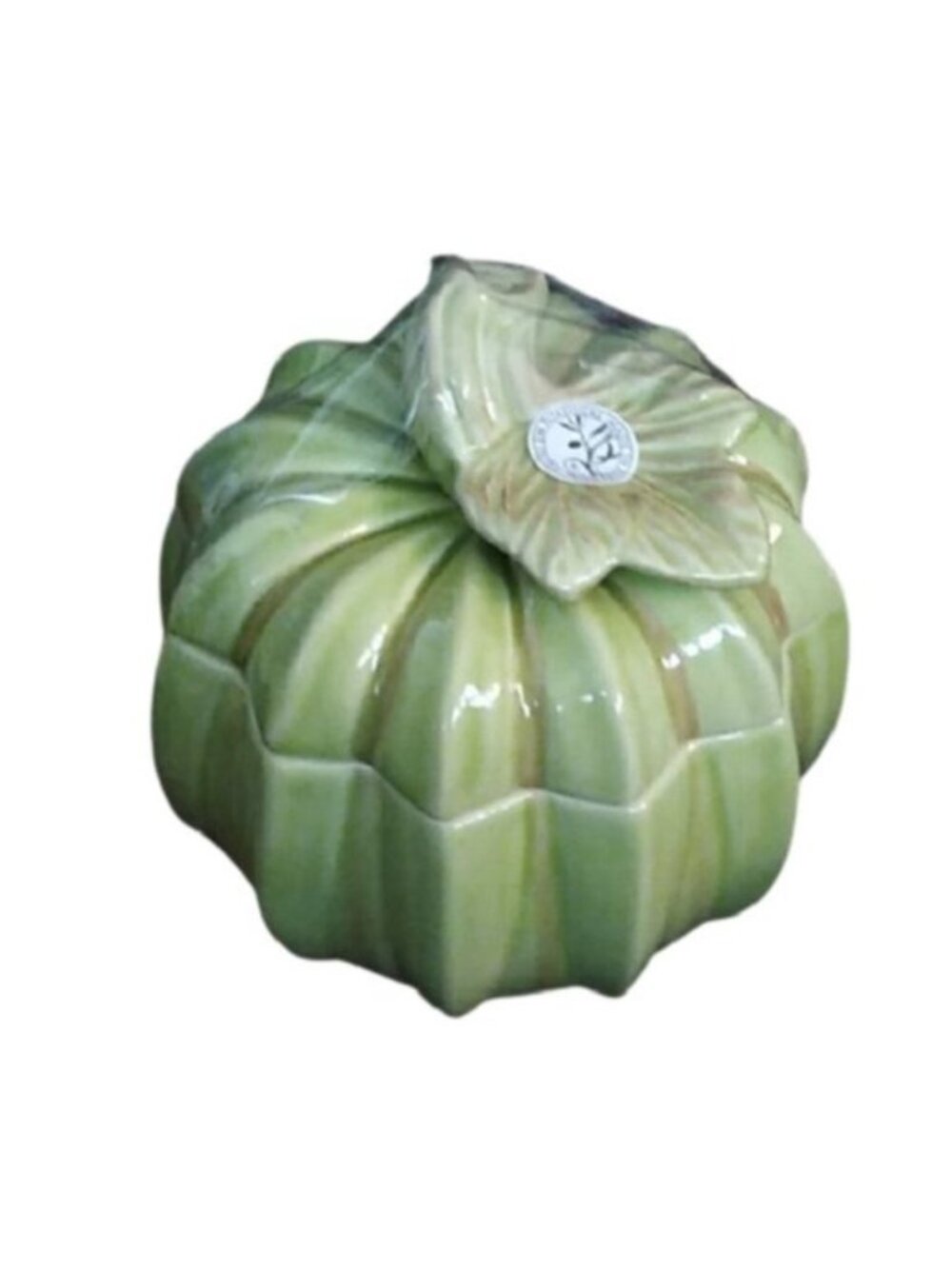 Olfaire Majolica Rustic Covered Pumpkin Tureen with lid